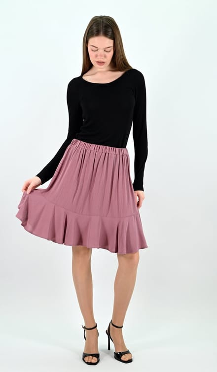 YesMooi - Roze Mini Rok met Volants - L (40)