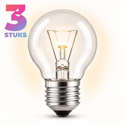 3x Kogel Gloeilamp E27 - 25W - Warm Wit Licht (2700K) - 180 lm - 1 jaar - Dimbaar - Ovenlamp max. 300 °C