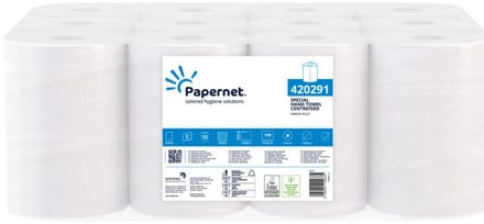 Papernet 420291 papieren handdoek 158 vel Cellulose Wit 60 m