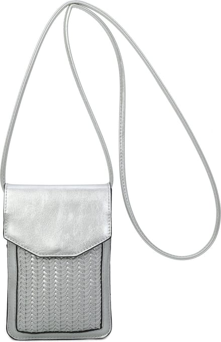 Crossbody- telefoontasje Ines Delaure zilver