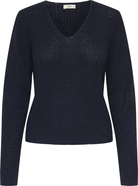 Jacqueline de Yong Trui Jdyellen L/s V-neck Pullover Knt 15308897 Total Eclipse Dames Maat - S