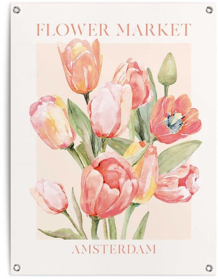 Tuinposter Tulpen uit Amsterdam - 80 x 60 - Canvas - REINDERS