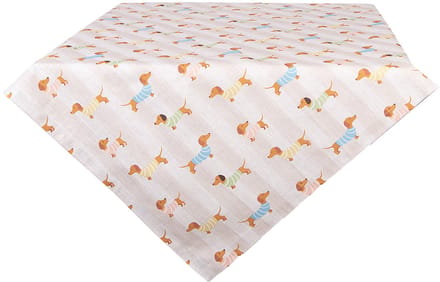 Clayre & Eef Tafelkleed 100x100 cm Beige Katoen