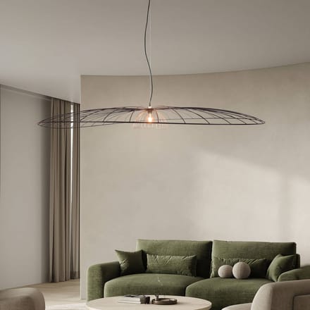 Reality Leuchten Hanglamp Lauris, matzwart, Ø 200 cm, metaal, E27