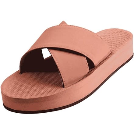 Indosol Kruisslede   Roest Slipper Platform Cross Slide - Rust (W8-9) beige