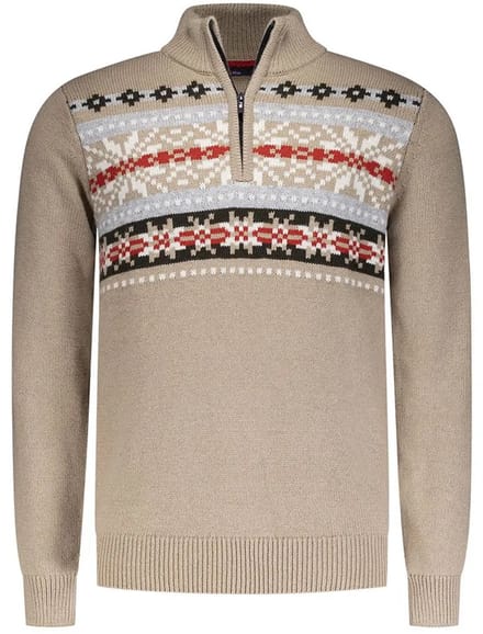 NZA - Zandkleurige pullover met gebreide print - Shimmering Sand