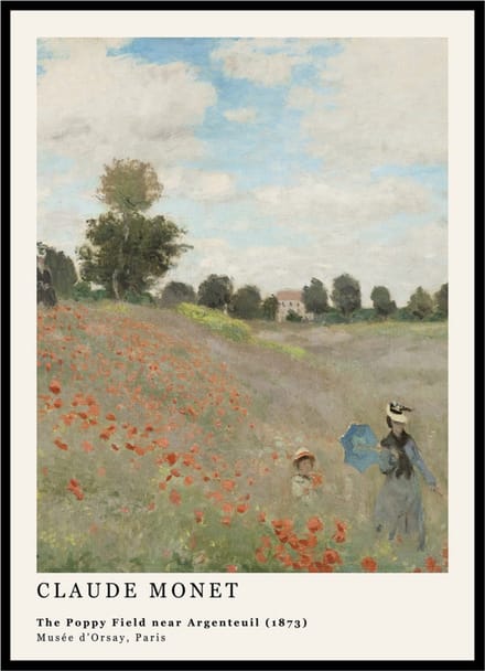 Poster Klaprozen - Claude Monet - Large 30x40 - Kunst Print - 'Poppy Field' - Rozen