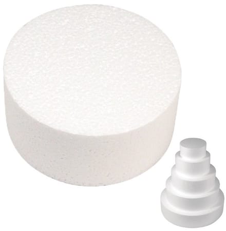 Rayher Piepschuim vormen schijf - 3x - 30 cm breed en 7 cm hoog - wit - knutselen - taartschijf - cirkel
