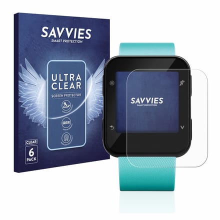 Savvies - Screenprotector voor Garmin Forerunner 35 / 30 - Folie Beschermfolie transparant 6 Stuks