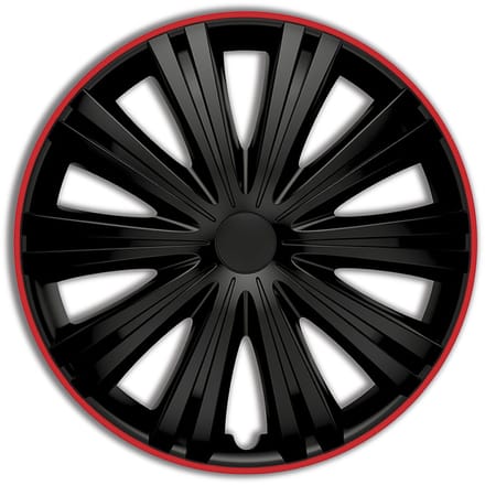 Autostyle Wieldoppen Giga 15 Inch Abs Zwart/rood Set Van 4