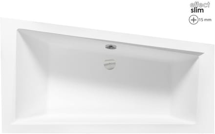Badland INTIMA SLIM hoekbad 150 x 85 cm links wit met styropor ombouw
