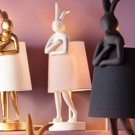 KARE tafellamp Animal Rabbit, wit/roze, hoogte 50 cm