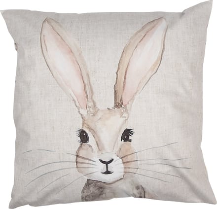 Clayre & Eef Kussenhoes 45x45 cm Beige Polyester Konijn