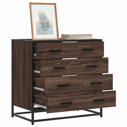 vidaXL - Ladekast - 70x41x70 - cm - bewerkt - hout - bruin - eikenkleur