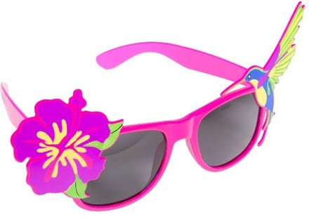 Folat - Feestbril - Roze tropische bloem met vogel