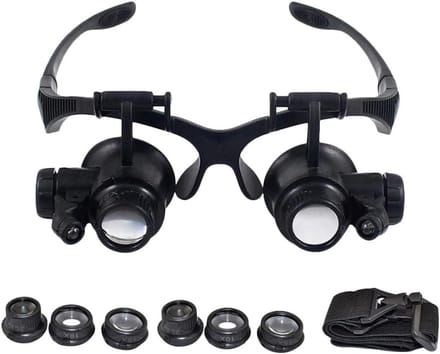 Dubbele Loep - Vergrootglas Set - Precisie Werk - Verwisselbare Vergrotingen - 22.3 x 21.3 cm