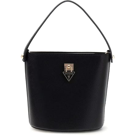 GUESS schoudertas Patsie Top Handle Bucket Black zwart