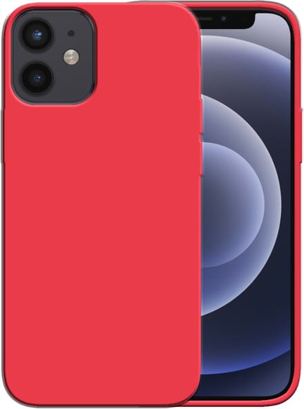 Smartphonica Siliconen hoesje voor iPhone 12 Mini case met zachte binnenkant - Rood geschikt voor iPhone 12 Mini