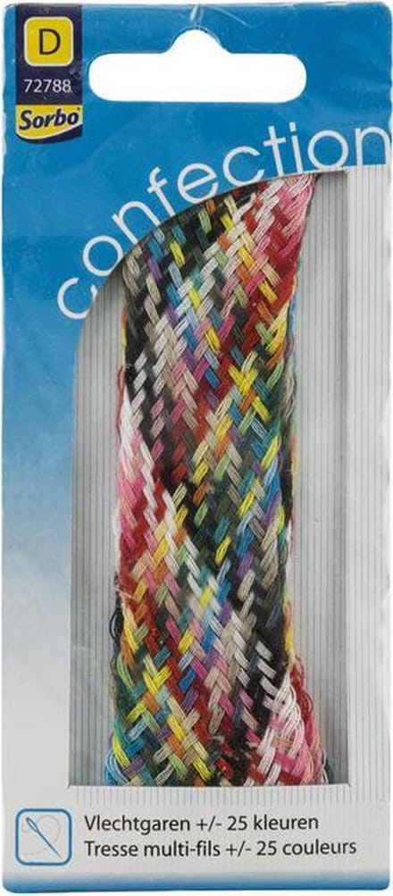 Vlechtgaren +/- 25 kleuren Sorbo - borduurgaren assorti - polyester