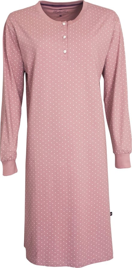 Medaillon Dames Nachthemd - Polo Sluiting - Rose - Maat S