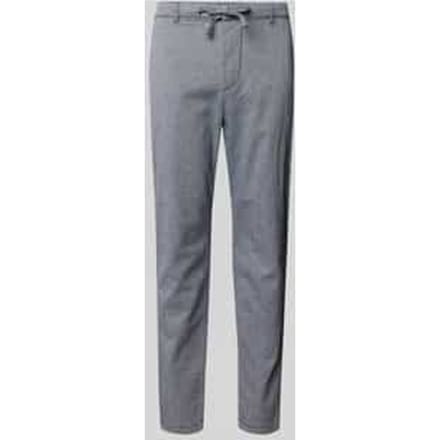 Tom Tailor - Regular tapered chino met trekkoord - Maat L - navy structure