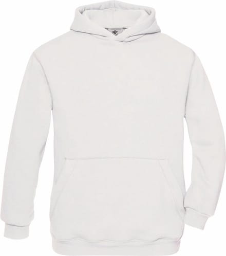 B&C Hooded Sweater - wit - trui met capuchon - kinderen 98/104