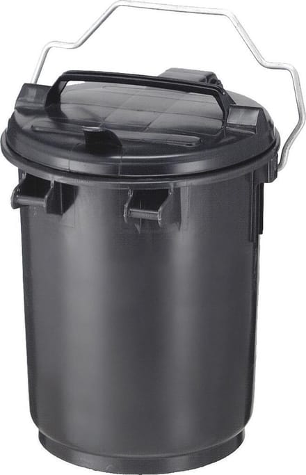 Kunststof afvalemmer 35 liter grijs met beugel