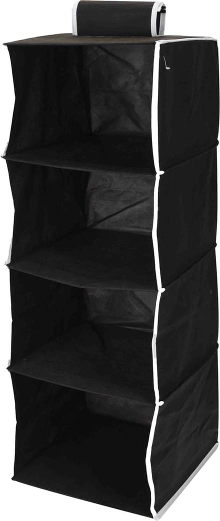 Storage solutions Organizer - hangende kast organizer met vakken - opvouwbaar - zwart - 84 cm