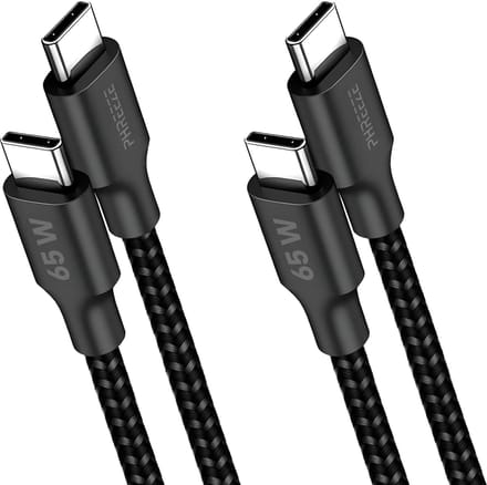 Usb C kabel 1m - Stevig nylon - 65W snelladen - 480Mbps data
