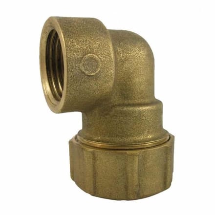 Messing PE Koppeling 90 Graden - Binnendraad 20x1/2"
