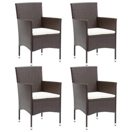 vidaXL - Tuinstoelen - 4 - st - poly - rattan - bruin