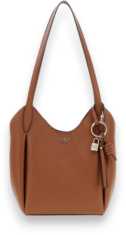 GUESS schoudertas Melody Bucket Caramel bruine