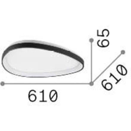 IDEAL LUX LED plafondlamp Gemini, wit, 61 cm, 3.000 K, aan/uit