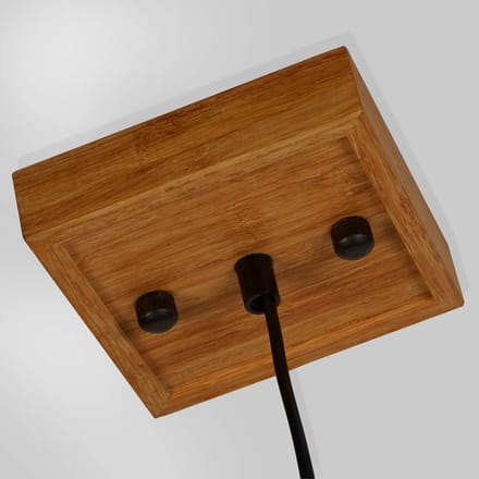 Searchlight Vierkante hanglamp, 30 cm hoog, bamboe, E27