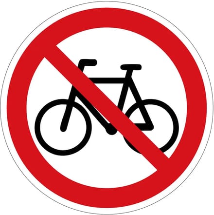 Fietsen verboden bord | gecoat dibond materiaal | 80 cm