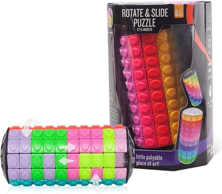 Draaiende Puzzel Cilinder - Hersenkraker Speelgoed - Mentale Uitdaging - 12 Kleuren 10 Lagen