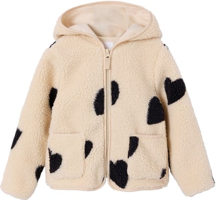 Vertbaudet Sherpa vest met capuchon en bloemenprint voor meisjes