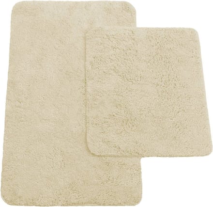 Set van 2 Badkamermatten - Beige Badmat en WC-Mat