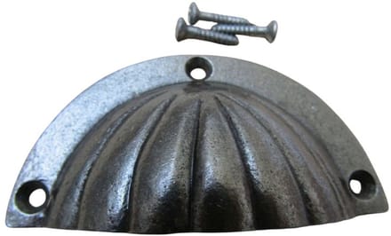 Fluted Cup Pull Handle Antique on Iron