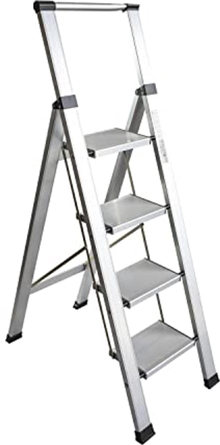 Huisladder Vlak Aluminium 4 Treden