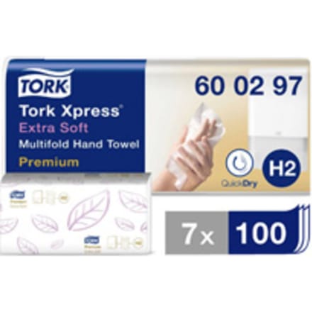 Vouwhanddoek Tork Express Multifold H2 Premium 2-laags 7 x 100st wit 600297