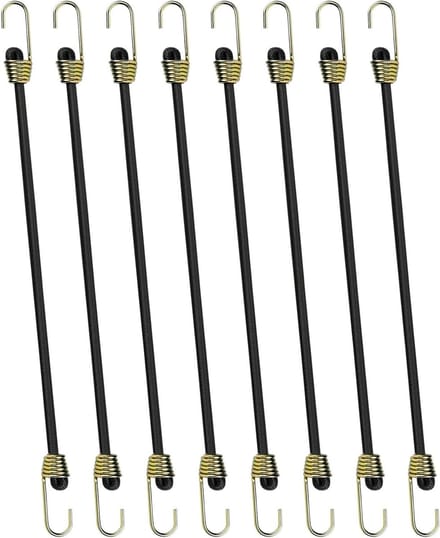 Elastische Spanners - Spanbanden met Haken - Bagage Beveiligen - Verstelbare Lengte - 8 Stuks 25 cm - Zwart