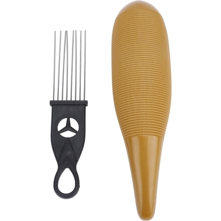 Guiro Instrument RVS en ABS Koffiekleur Visvorm Guiro Latijns Percussie Instrument beige