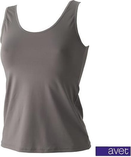 Avet Dames hemd microfiber 7591 - Polyamide dames onderhemd - Naadloos Singlet - Donkergrijs / L