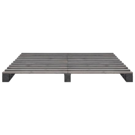 vidaXL - Bedframe - pallet - massief - grenenhout - grijs - 180x200 - cm