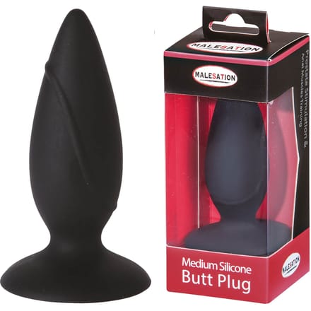 Siliconen Butt Plug Medium - Zwart