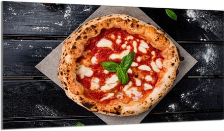 TMK ArtDeko - Keukenglasbescherming - 90x52 cm - Pizza - Getemperd Glas - Multifunctioneel