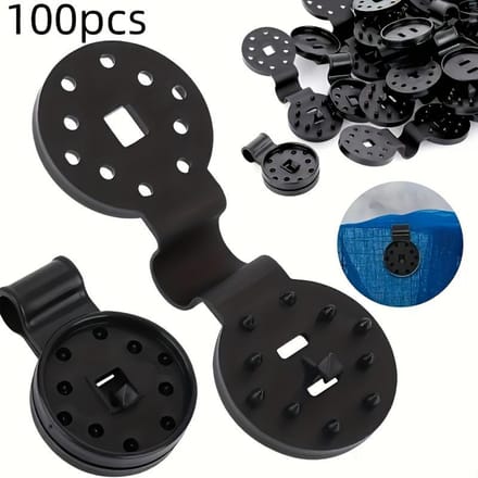 100 stuks Zwarte Schaduwclips Duurzaam PP Kunststof, Ideaal voor Schaduwdoeken, Terrasschermen, Multifunctionele Waterdichte Clips, Schaduwdoek Bevestigingen gray