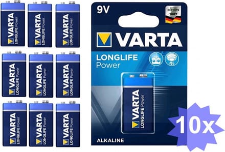Varta Longlife Power 9V / E-Block / 6LP3146 Alkaline batterij - 10 Stuks