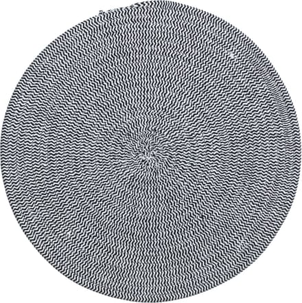 5Five Placemat rond set van 2 katoen Zwart - Wasbaar - Dia 38 cm